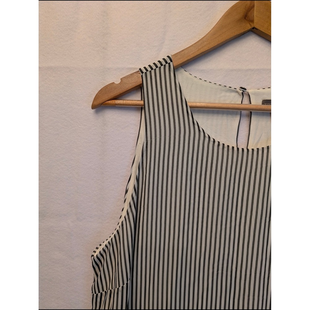 Vince Camuto Womens Striped Floral Sleeveless Maxi Dress Black White Blue Large - Picture 4 of 11